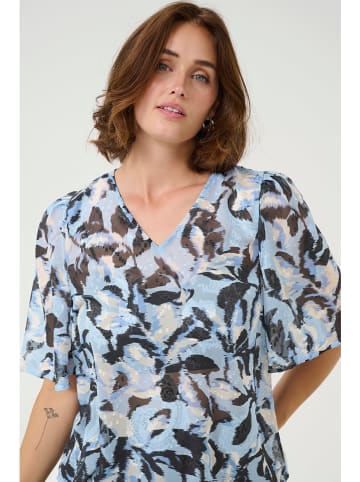 Kaffe Bluse in Hellblau/ Schwarz