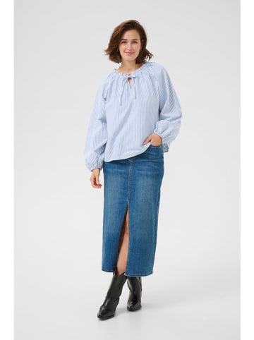 Kaffe Blouse lichtblauw/wit