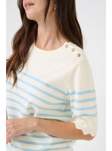 Cream Trui wit/lichtblauw