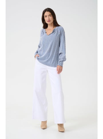 Cream Bluse in Blau/ Weiß