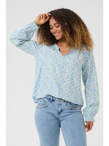Cream Blouse lichtblauw/geel