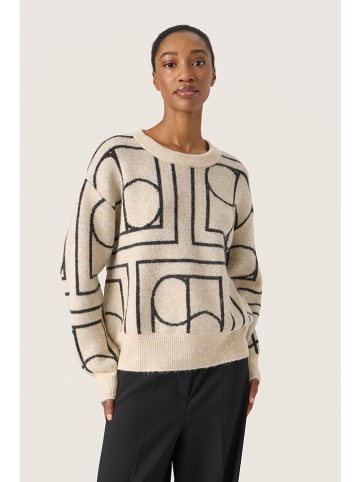Soaked in Luxury Pullover in Beige/ Anthrazit