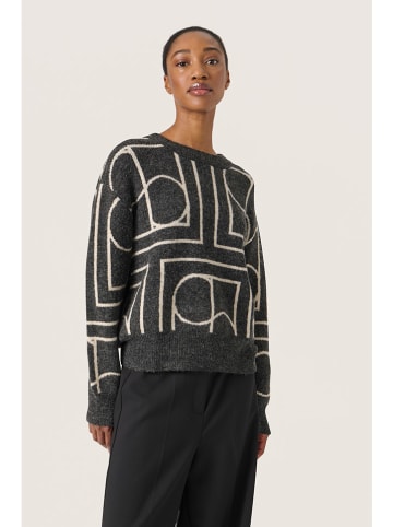 Soaked in Luxury Pullover in Anthrazit/ Creme