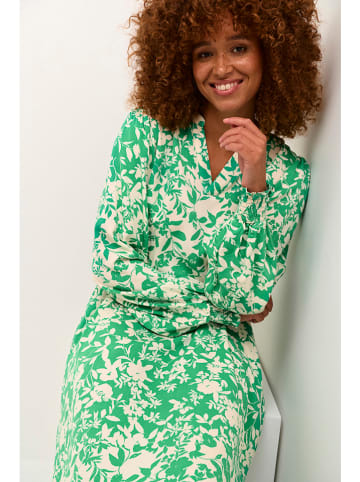 CULTURE Kleid in Grün/ Creme