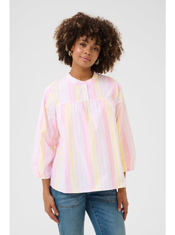 CULTURE Bluse in Rosa/ Gelb/ Weiß