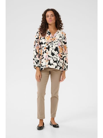 CULTURE Bluse in Schwarz/ Creme/ Apricot