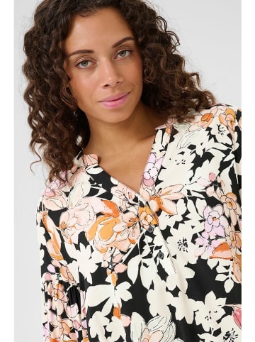 CULTURE Bluse in Schwarz/ Creme/ Apricot