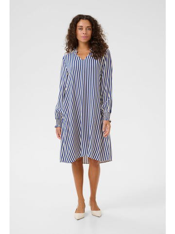 CULTURE Jurk blauw/wit