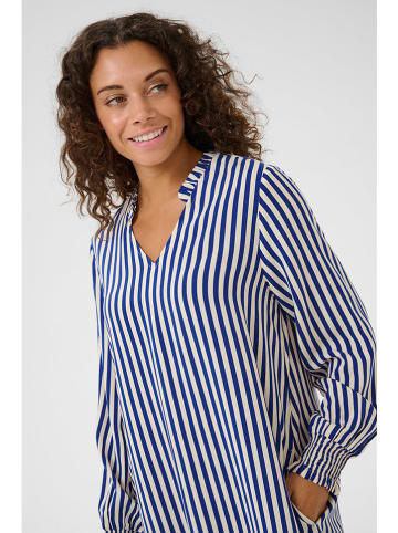 CULTURE Jurk blauw/wit