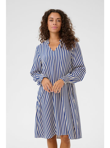 CULTURE Jurk blauw/wit