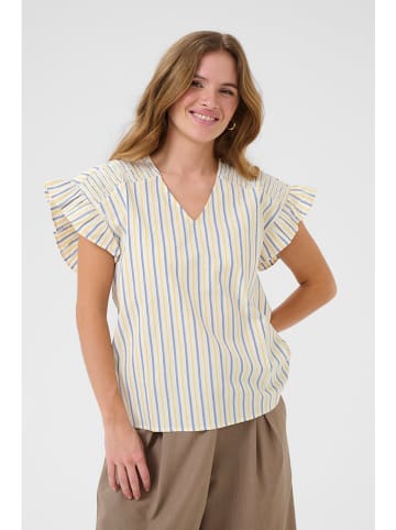 CULTURE Blouse wit/blauw/geel