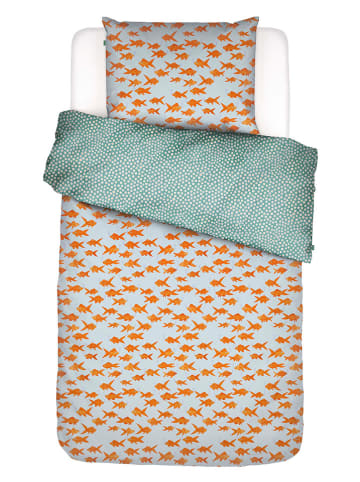 Essenza Perkal-Bettwäsche-Set "Sofishticated" in Mint/ Orange