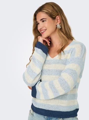 ONLY Sweter w kolorze kremowo-błękitnym