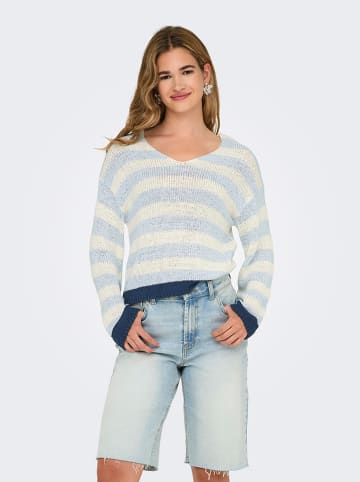 ONLY Sweter w kolorze kremowo-błękitnym
