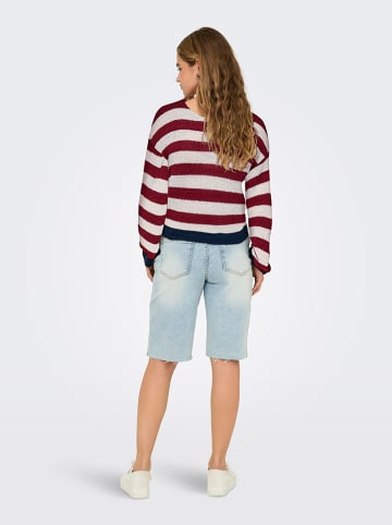 ONLY Sweter w kolorze bordowo-beżowym