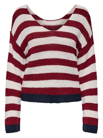 ONLY Sweter w kolorze bordowo-beżowym