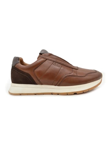 Tamaris Leder-Sneakers in Hellbraun