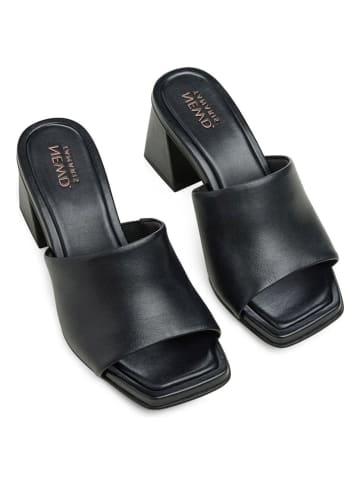 Tamaris Leder-Pantoletten in Schwarz