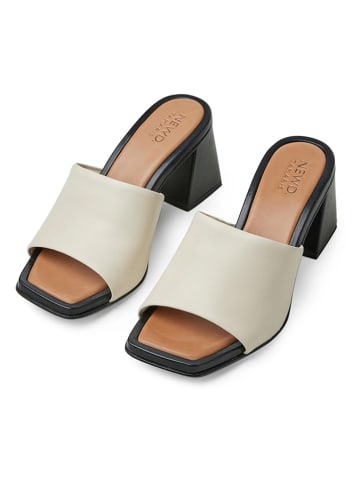 Tamaris Leder-Pantoletten in Creme