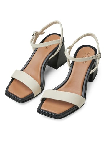 Tamaris Leder-Sandalen in Creme