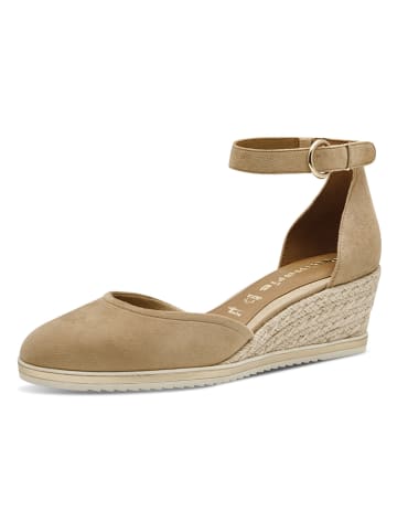 Tamaris Leder-Keilpumps in Beige