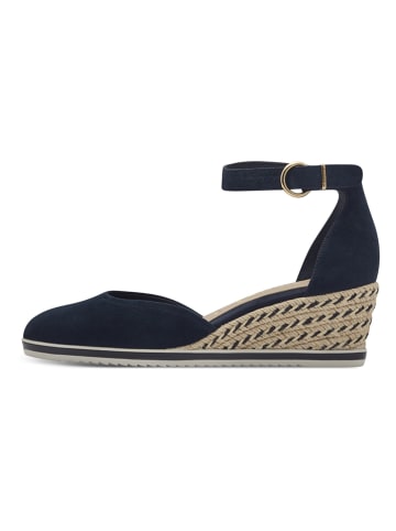 Tamaris Leder-Keilpumps in Dunkelblau