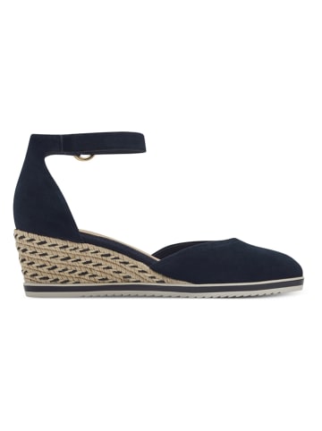 Tamaris Leder-Keilpumps in Dunkelblau