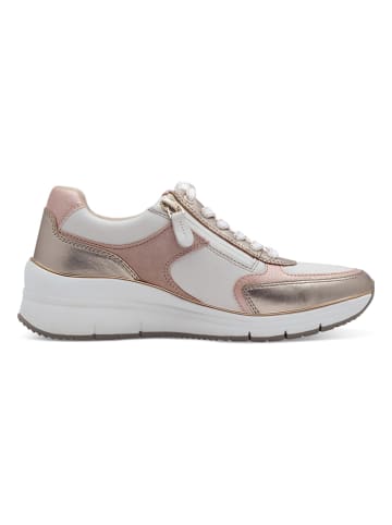 Tamaris Leder-Sneakers in Weiß/ Rosa