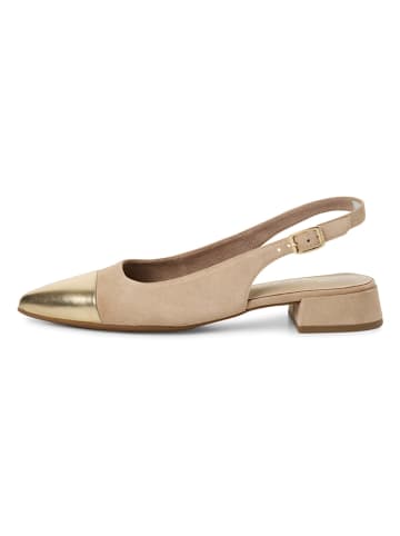 Tamaris Leder-Slingballerinas in Beige