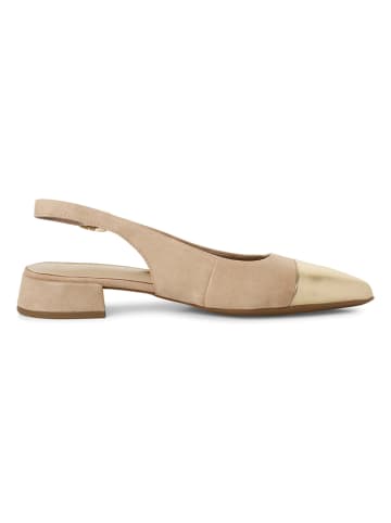 Tamaris Leder-Slingballerinas in Beige