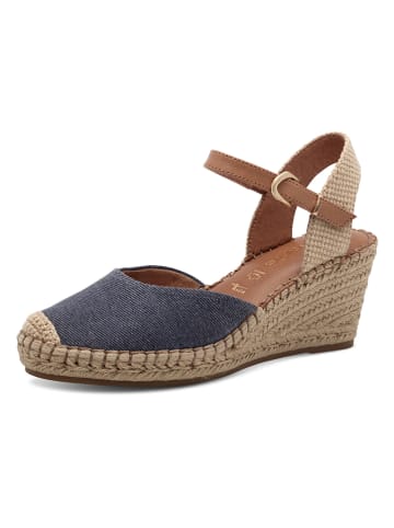 Tamaris Leder-Keilpumps  in Blau