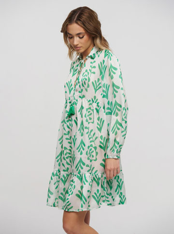 BLE Kleid  in Grün/ Weiß
