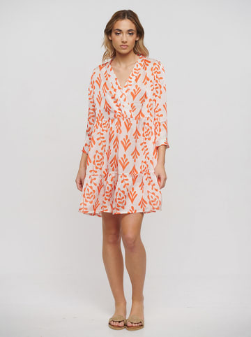 BLE Kleid  in Orange/ Weiß