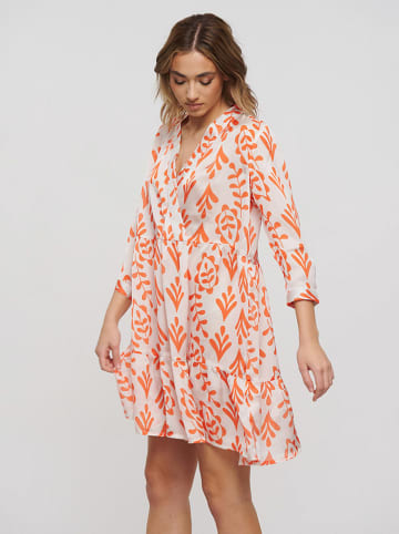 BLE Kleid  in Orange/ Weiß