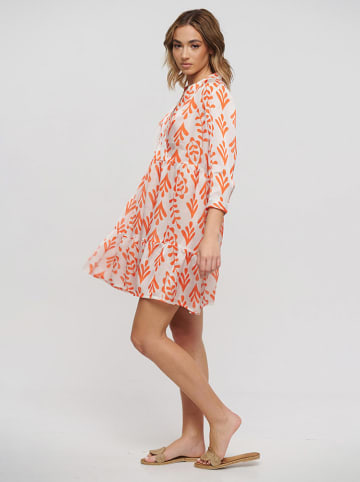 BLE Kleid  in Orange/ Weiß