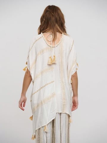 BLE Kaftan w kolorze beżowo-białym