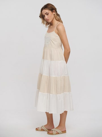 BLE Kleid  in Beige/ Weiß