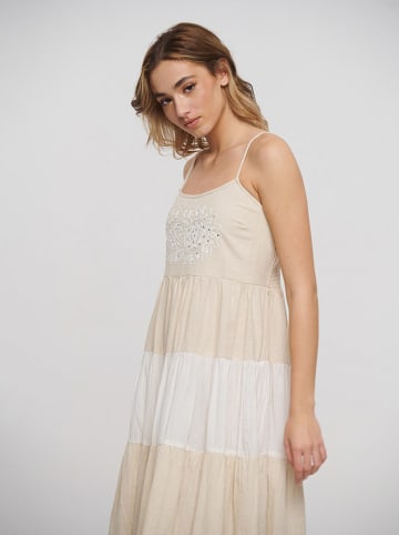 BLE Kleid  in Beige/ Weiß