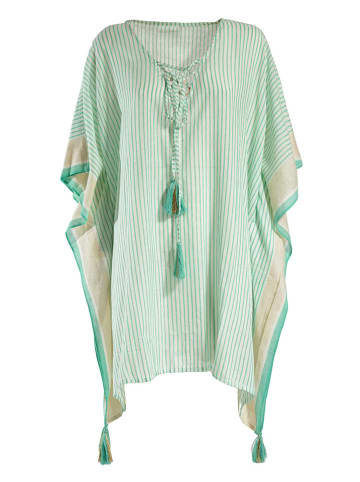 BLE Kaftan w kolorze kremowo-turkusowym