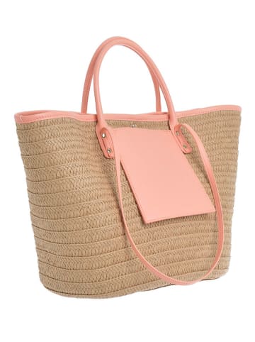 BLE Shopper bag w kolorze jasnoróżówo-jasnobrązowym - 53 x 30 cm