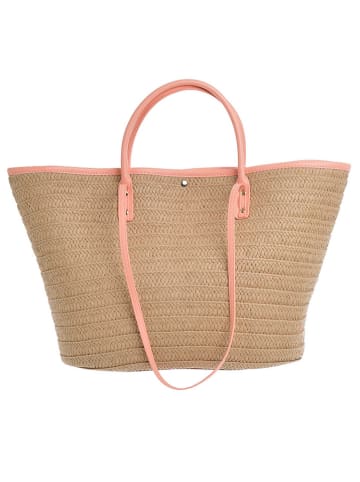 BLE Shopper bag w kolorze jasnoróżówo-jasnobrązowym - 53 x 30 cm