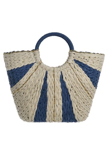 BLE Henkeltasche in Natur/ Dunkelblau - (B)31 x (H)30 x (T)14,5 cm
