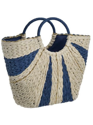 BLE Henkeltasche in Natur/ Dunkelblau - (B)31 x (H)30 x (T)14,5 cm