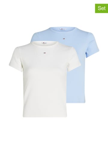 Tommy Hilfiger 2er-Set: Shirts in Creme/ Hellblau
