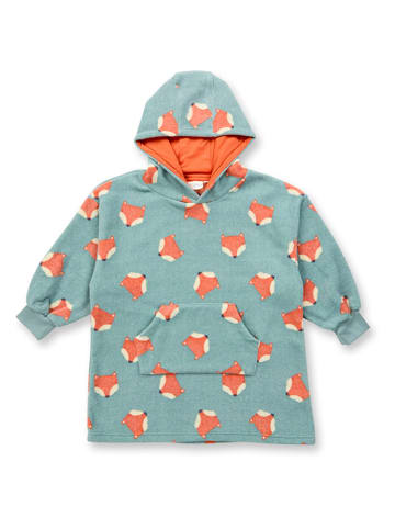 Sense Organics Fleecehoodie in Blau/ Orange