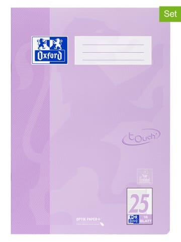 Oxford 5er-Set: Schulhefte "Touch - Lineatur 25" in Flieder - DIN A4