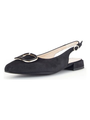 Gabor Leder-Sling-Ballerinas in Schwarz