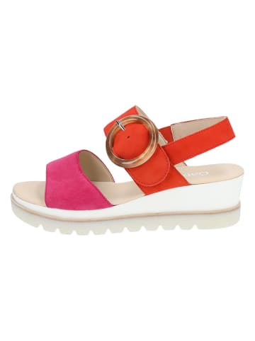 Gabor Leren haksandalen oranje/roze