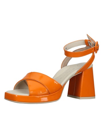 Paul Green Leder-Sandaletten in Orange