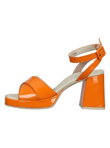 Paul Green Leder-Sandaletten in Orange